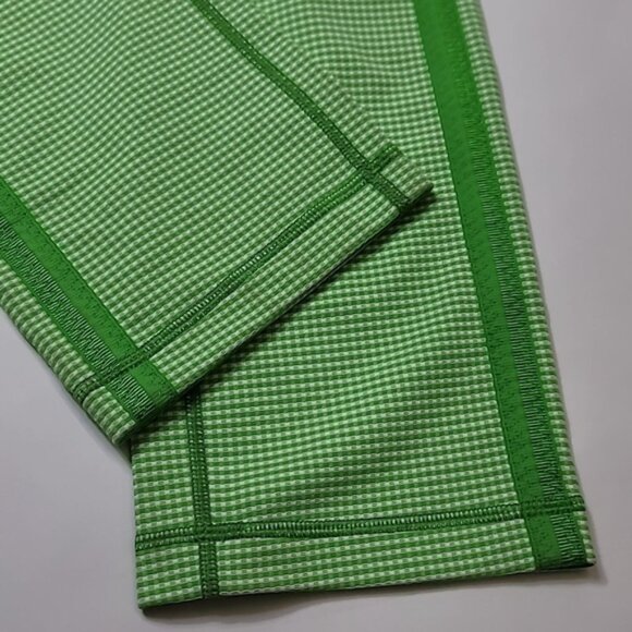 Lululemon Coast to Class Yoga Pants Size 8 Green White Gingham Cropped rare - Picture 4 of 7